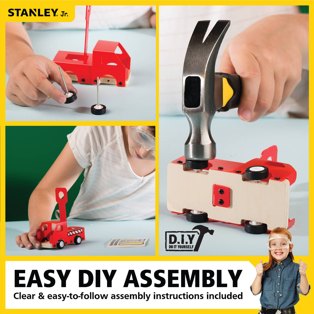 DIY Stanley® Jr. Wooden Catapult Truck Kit - 35 Pieces