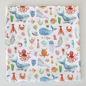 Muslin Swaddle Blanket - Sea Life